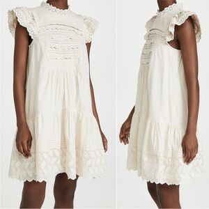 Sea New York Everleigh Eyelet Trim Lace Cotton Tiered Dress